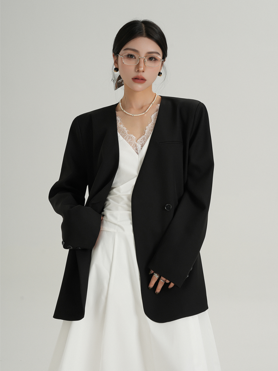 MEIKUL Senior sense of temperament V-neck tie belt long-sleeved suit jacket women's ladies suit spring and autumn new models