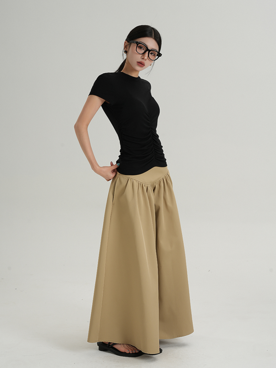 MEIKUL Temperament advanced sense of black high waist thin half-body skirt female long skirt new summer women skirt half skirt