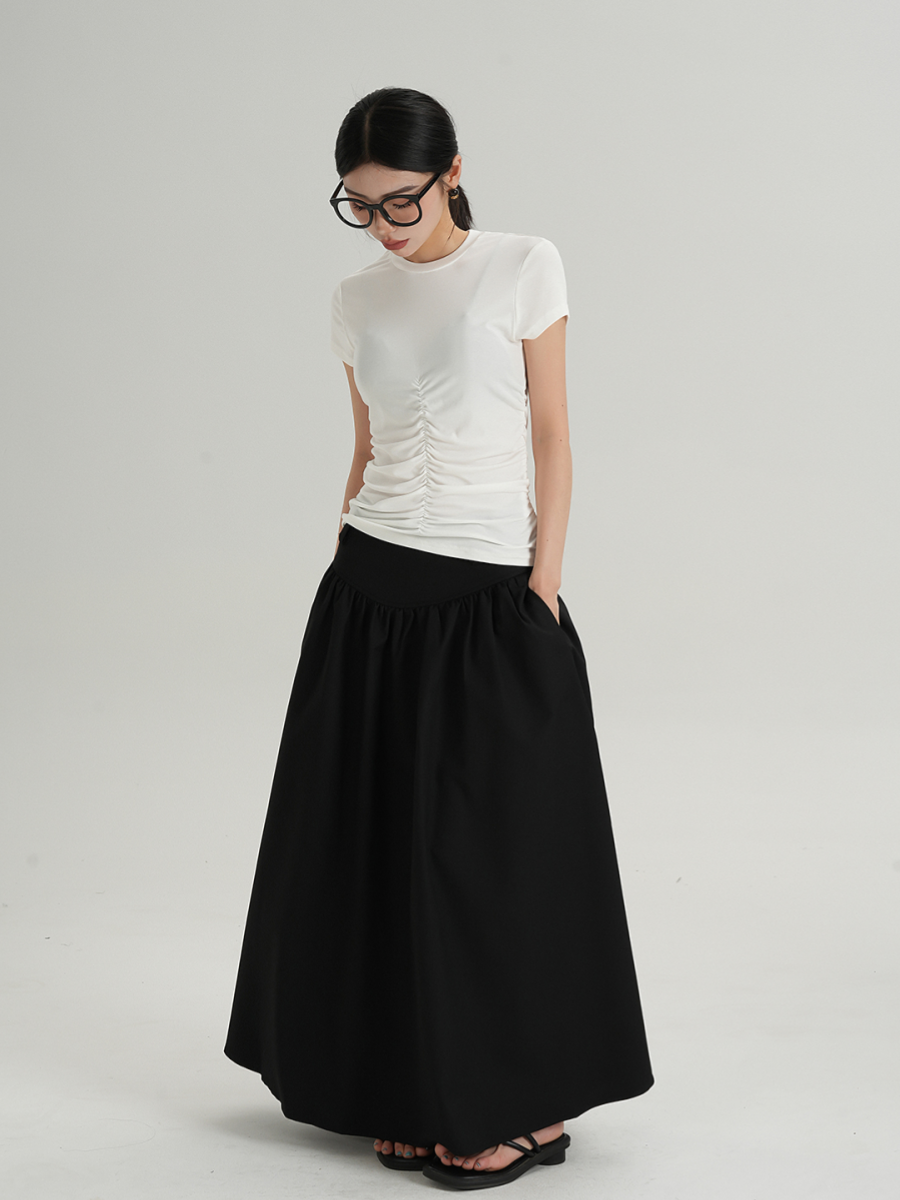 MEIKUL Temperament advanced sense of black high waist thin half-body skirt female long skirt new summer women skirt half skirt