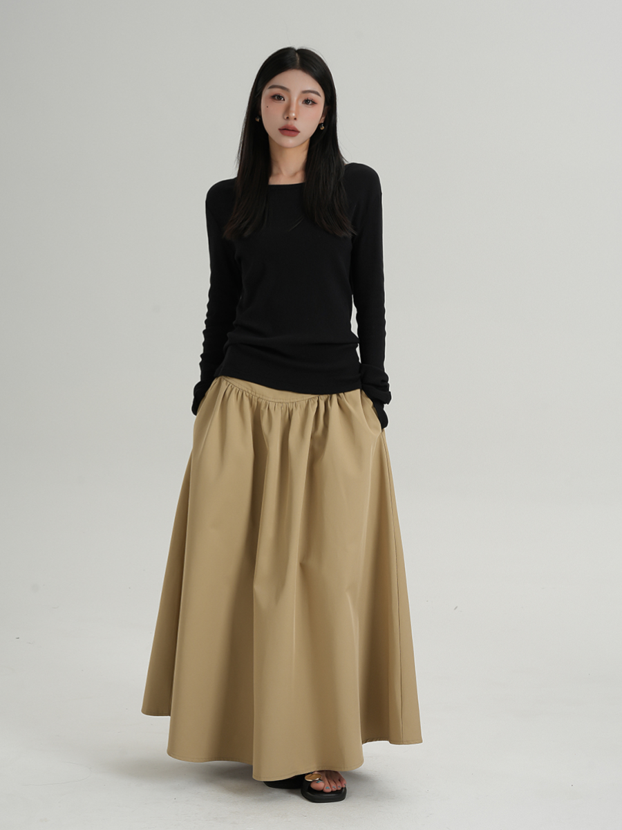 MEIKUL Temperament advanced sense of black high waist thin half-body skirt female long skirt new summer women skirt half skirt