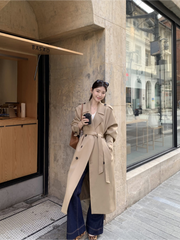 MEIKUL Trench coat jacket female spring and fall 2025 new popular mid-length British style senior sense of temperament coat