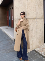 MEIKUL Trench coat jacket female spring and fall 2025 new popular mid-length British style senior sense of temperament coat